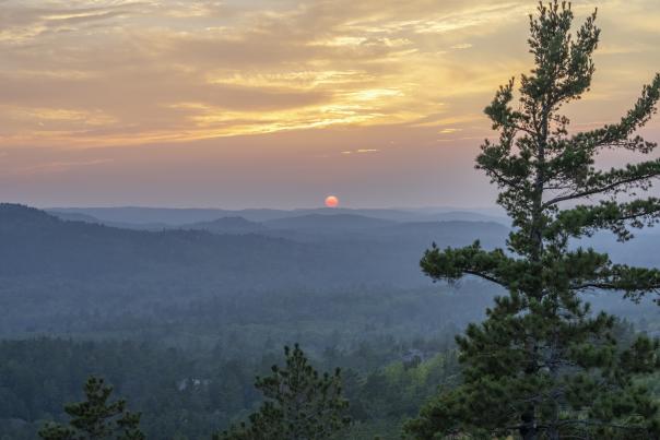A colorful Sunset on Sugarloaf Mountain in Marquette
