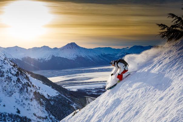 Downhill skier at Alyeska