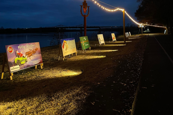 Night time shot Christmas on the river ditto