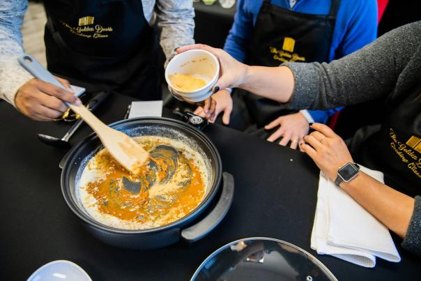 flour added to pot to make roux