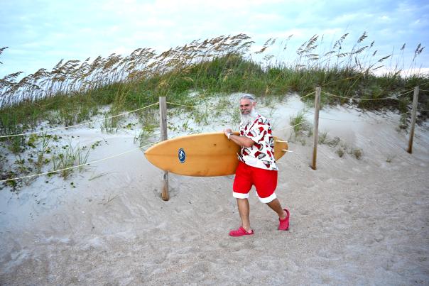Surfing Vacation Santa