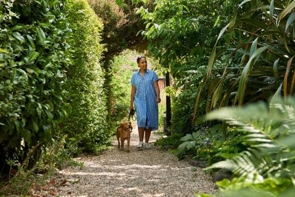 Montagu Arms - Walking with dog on grounds