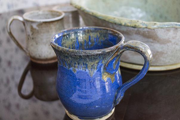 Handmade mugs from Frank Grubbs Pottery in Smithfield, NC.