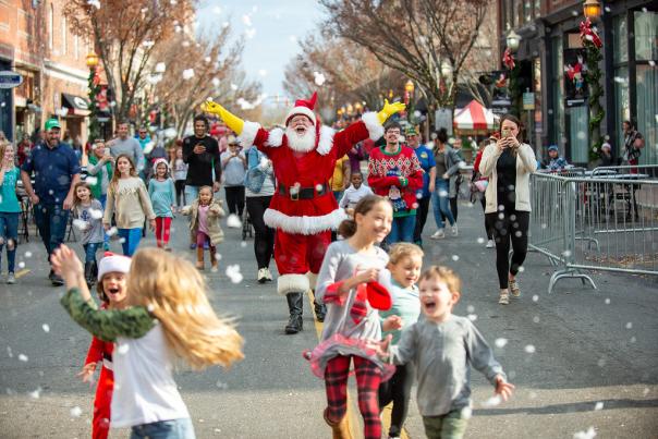 Santa Spreading Joy at ChristmasVille in Rock Hill