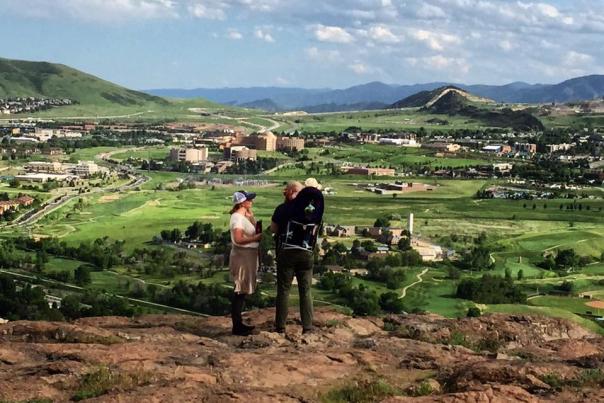 HikingGoldenViewFromTop