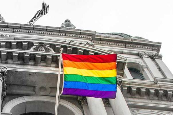 Pride flag at Providence City Hall,