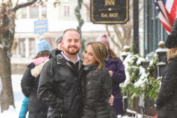 Couple outside Sherwood Inn