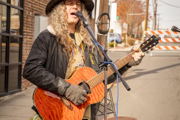 Man performing at Farmers Market