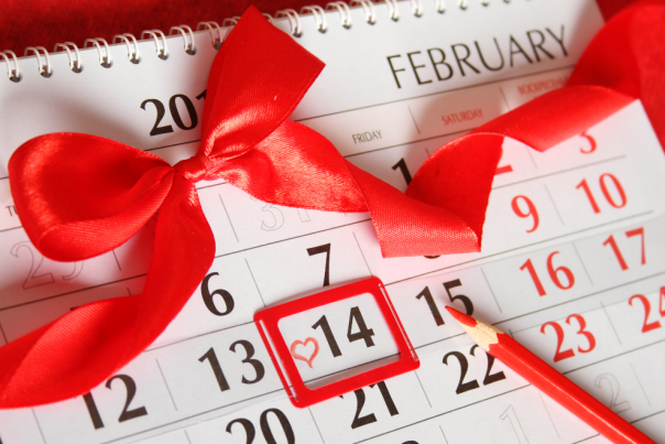 Image of a calendar with Feb 14 Circled in red