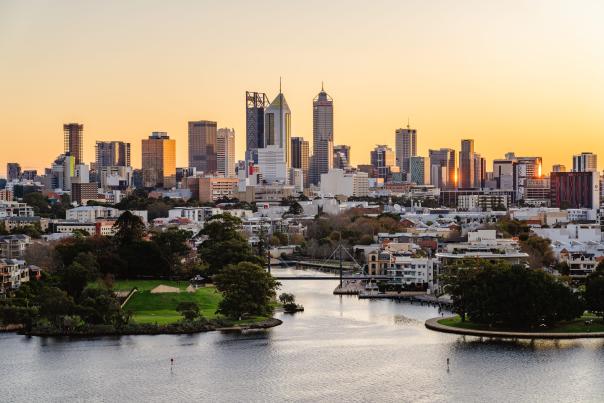 Perth City Skyline at Sunset