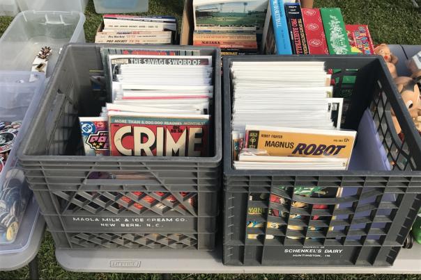 Comics for sale at the 301 Endless Yard Sale in Johnston County, NC.