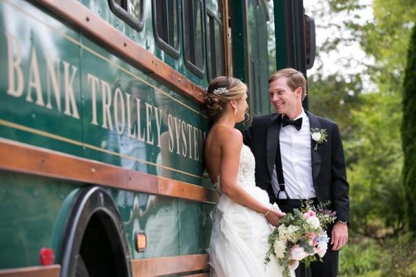 Wedding Couple by Trolley