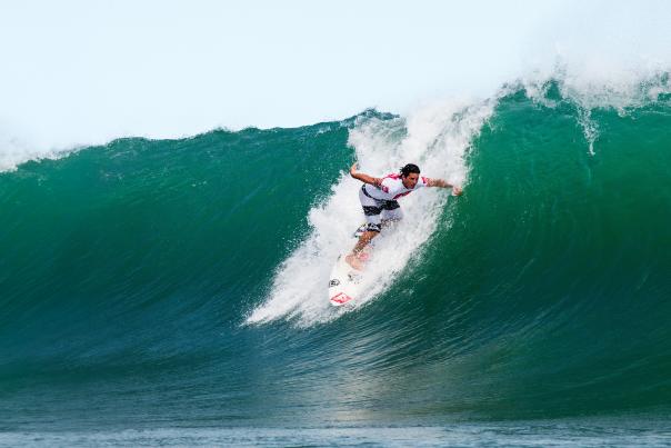 Surfing a big wave at Isla Colón Bocas del Toro Province