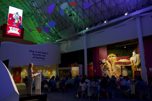 Presenter speaks to an audience at The Strong Museum of Play