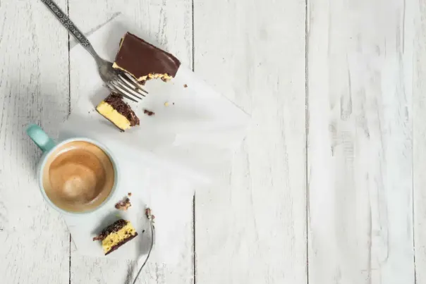 A Nanaimo bar and a latte.