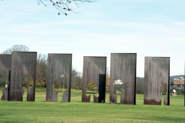 Metal sculptures on the Lehigh University's Cross Country Course