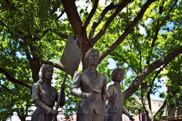 Statue of Lizzie Crozier, Anne Dallas, and Elizabeth Avery of the Tennessee Woman Suffrage Memorial