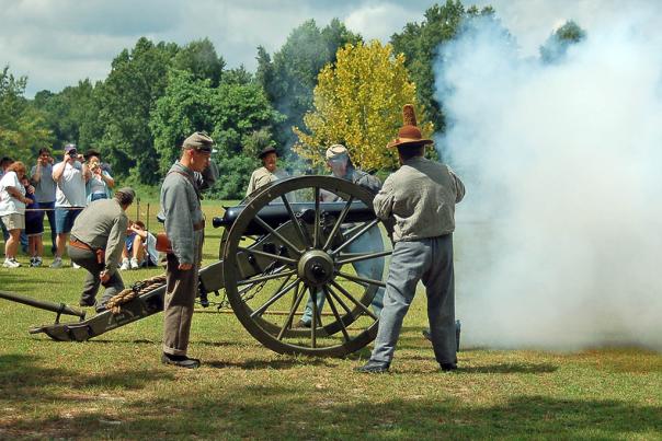 Bentonville Battlefield State Historic Site artillery demostration near Four Oaks, NC.