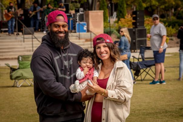 Family at event in park