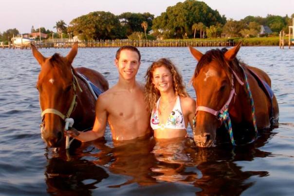 In the water with horses