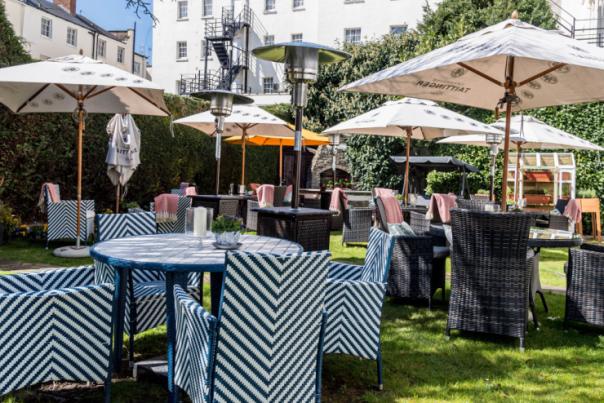 Queens Hotel Cheltenham summer garden