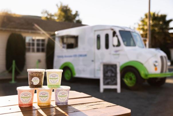 Ice Cream Pints and Scoop Truck at Harmony Valley Creamery