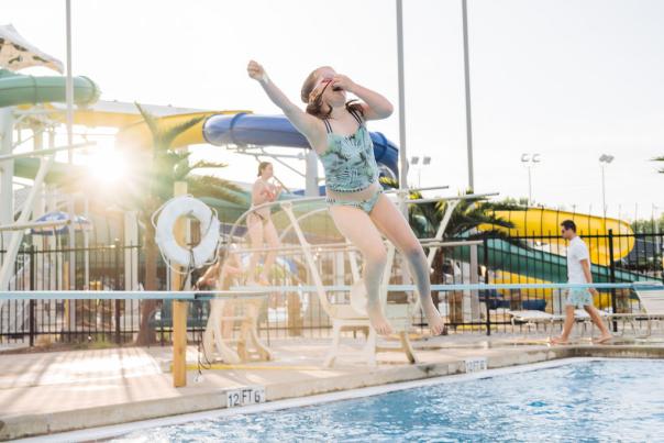 Girl enjoying Splash Island Family Waterpark in Plainfield Indiana