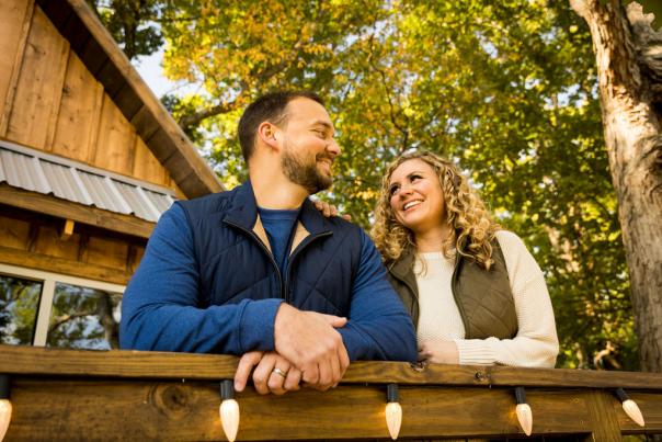 Couple on deck outside