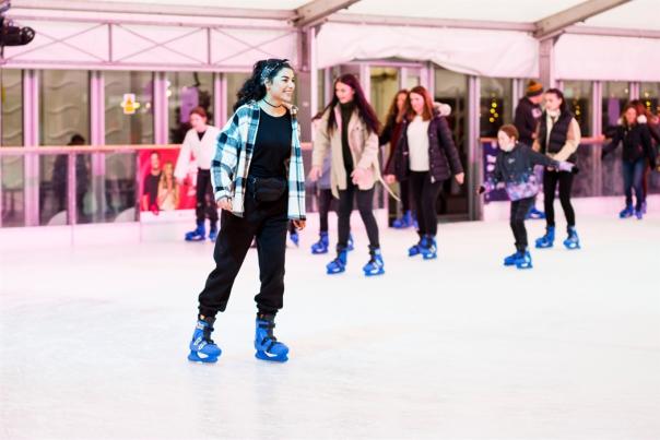 People skating at the Skate Manchester rink