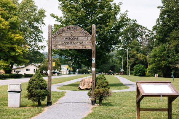 Appalachian Trail Sign at Damascus Town Park