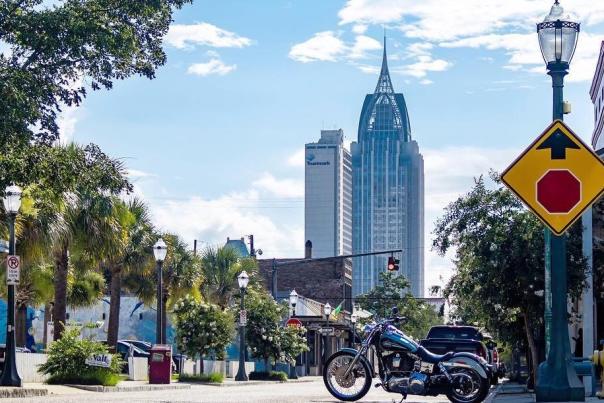 Dauphin Street Skyline In Mobile, AL