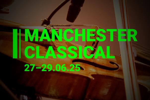 Violin and microphone at Manchester Classical