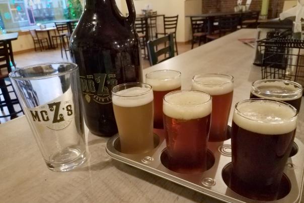 Find your favorite flavor with McZ's Brew Pubs beer flights.