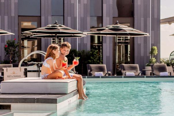 Kids Hanging Out at the Four Seasons New Orleans Pool