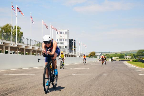 cyclists on the goodwood motor circuit