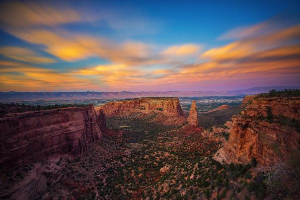 View of Colorado National Monument during Sunset