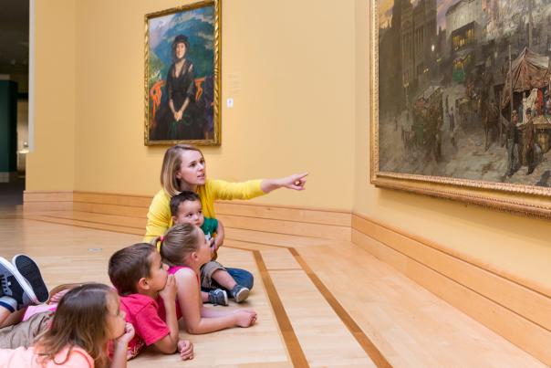 Family with children at Indianapolis Museum of Art at Newfields