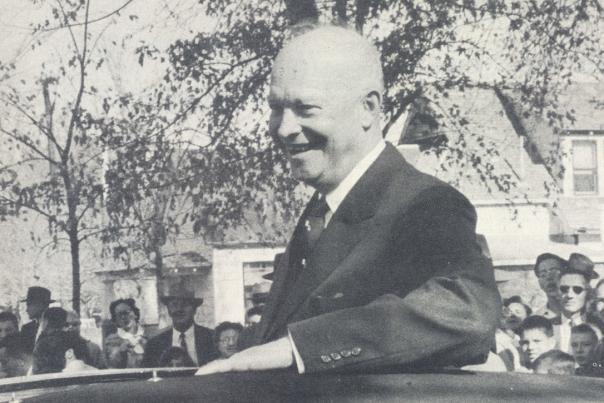 Newspaper photo of Eisenhower
