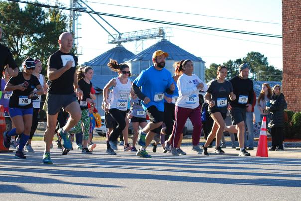 A group of runners starting a race in Johnston County, NC.