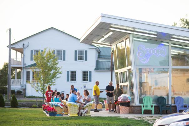 People enjoying ice cream at Scoops Ice Cream in Canandaigua