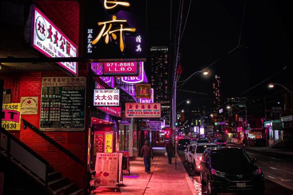 Chinatown Toronto at night