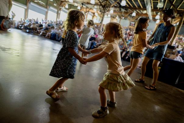family dancing at the Carter Family Fold