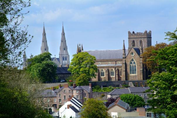 A shot of the two cathedrals in Armagh.