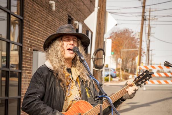 Man performing at Farmers Market