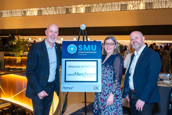 Marketing Manchester at a reception in New York