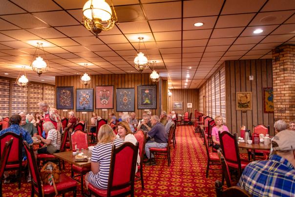 group dining at Sons of Nowray for the Lutefisk Festival.