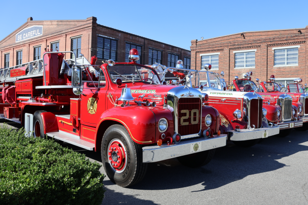 Fire Trucks at Fire Truck Festival at the N.C. Transportation Museum