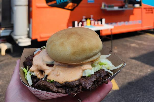 Hangry's Food Truck Smash Burger at the food truck festival.
