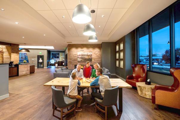 Family in Hotel Maverick's Lobby