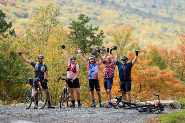 Group of gravel cyclists